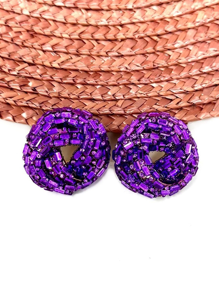 Feversave Pendientes Bimba Morado Pendientes